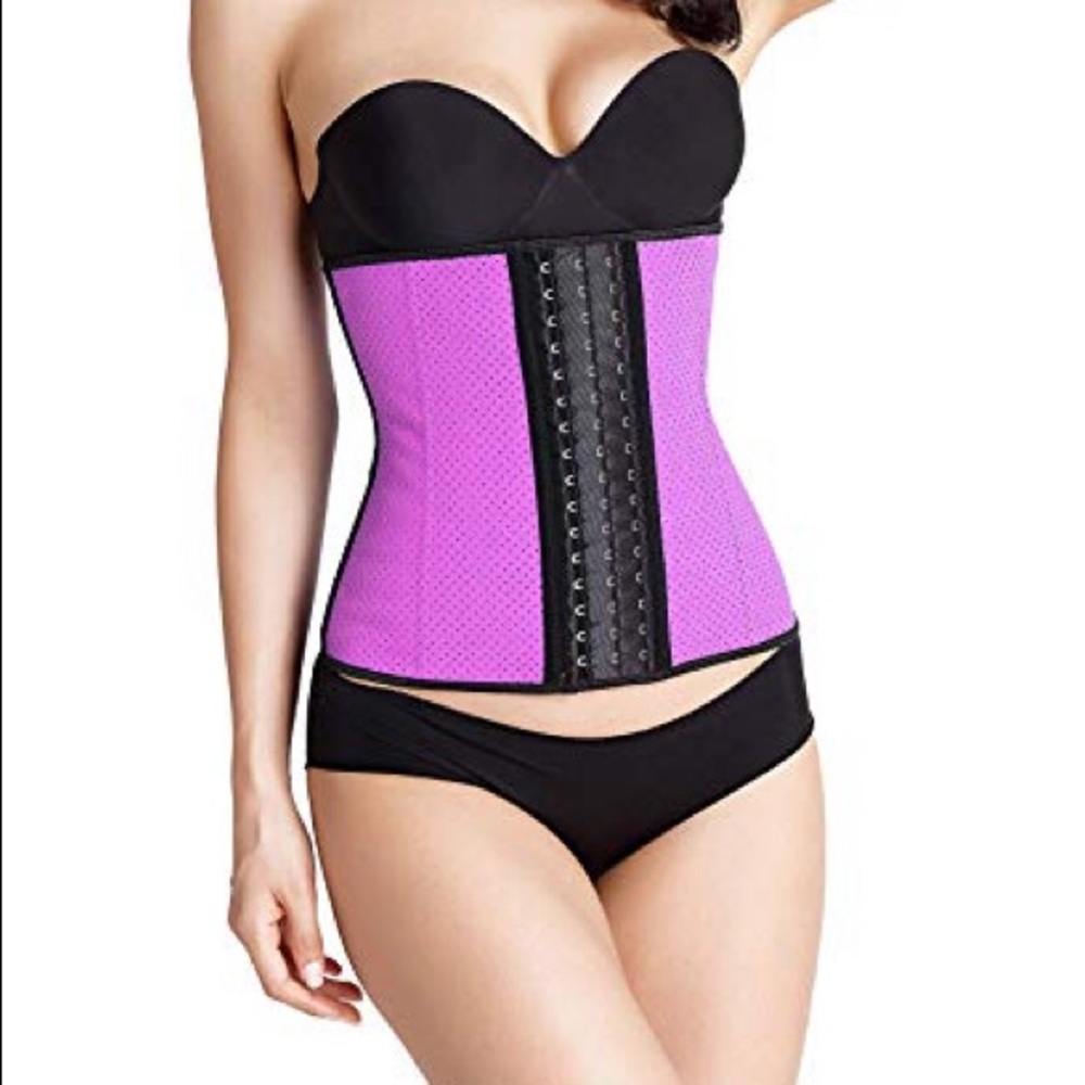 Breathable latex waist trainer color pink